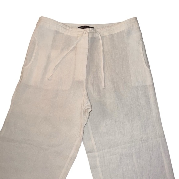 EUC SULU by Kerstin Bernecker Cream Linen Pants Wide Leg High Waist Size 42 - Picture 4 of 11